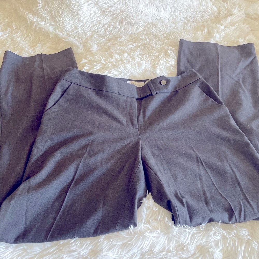 CALVIN KLEIN Women's Ankle Pant, Gray Work Pants Size 6 Classic Fit